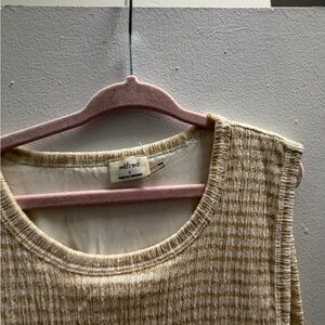 Wilfred Cream and White Textured Sleeveless Top